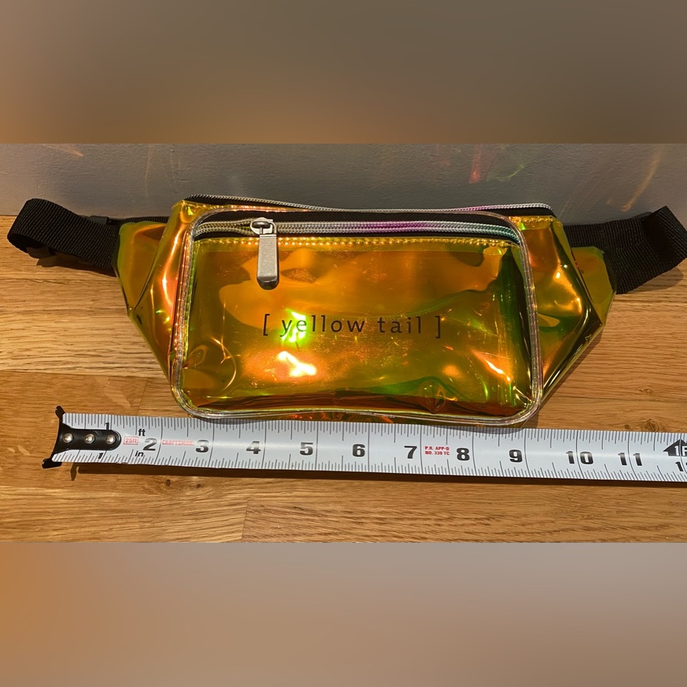 NEW Yellow tail Branded promo Iridescent 2- pocket Fanny pack w/ adj strap